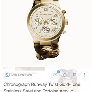 Michael Kors Tortoise and gold band bracelet watch